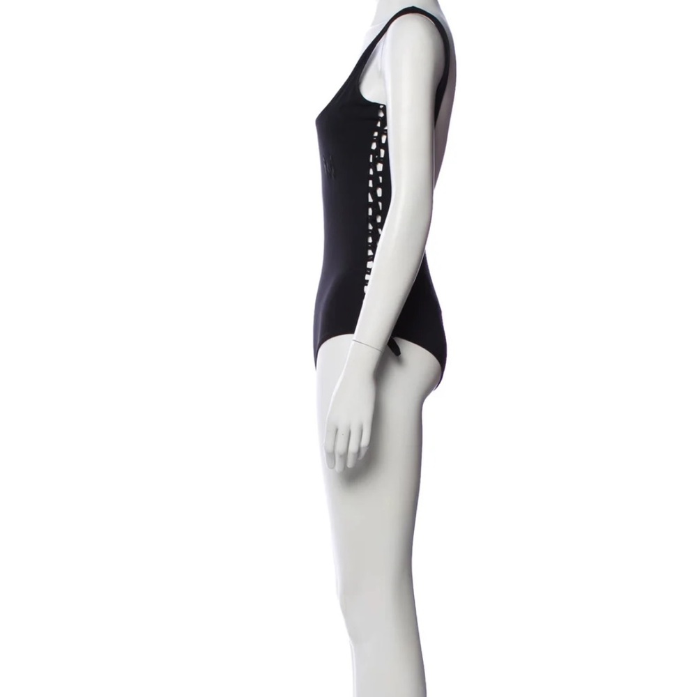 Marcell von Berlin Classic Black One-Piece Swimsuit bathing suit Side Ties L - Picture 2 of 3